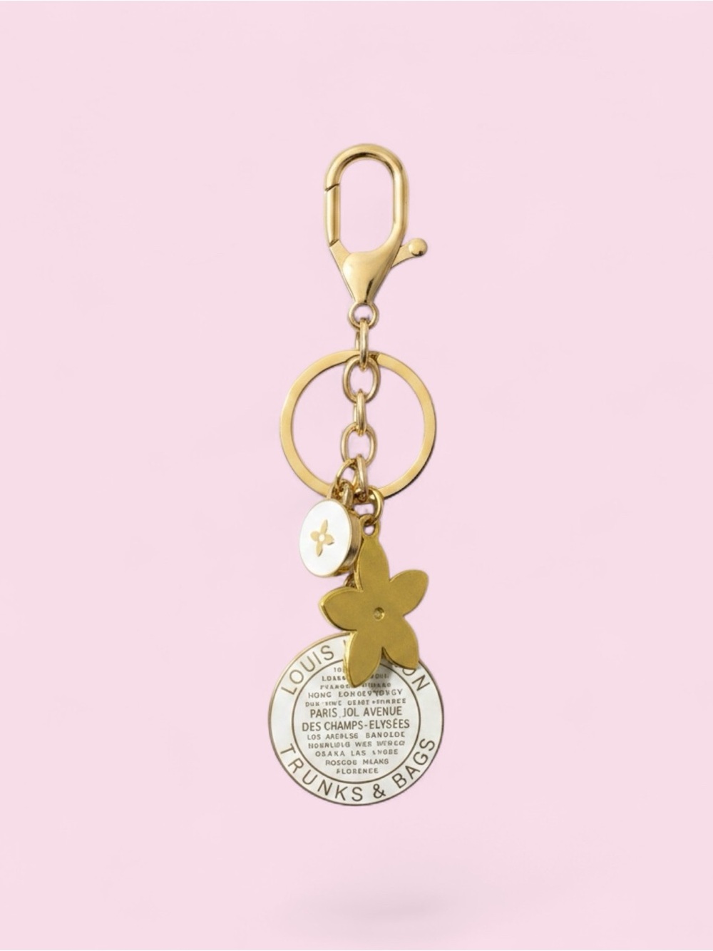 2 Authentic Louis Vuitton charm & Key chain upcycled with Bag Charm Keychain